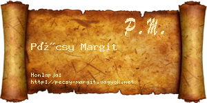 Pécsy Margit névjegykártya